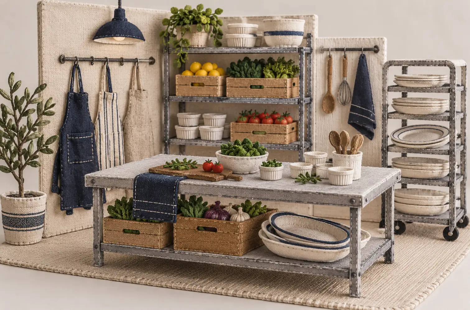 Illustration of catering businesses and their working space